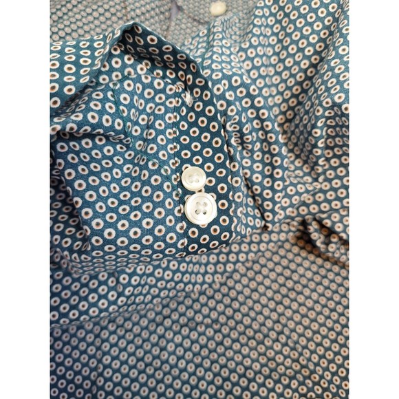 Charles Tyrwhitt Mens XLarge Weekend Extra Slim Button Up Green Eye Dot - Picture 10 of 10